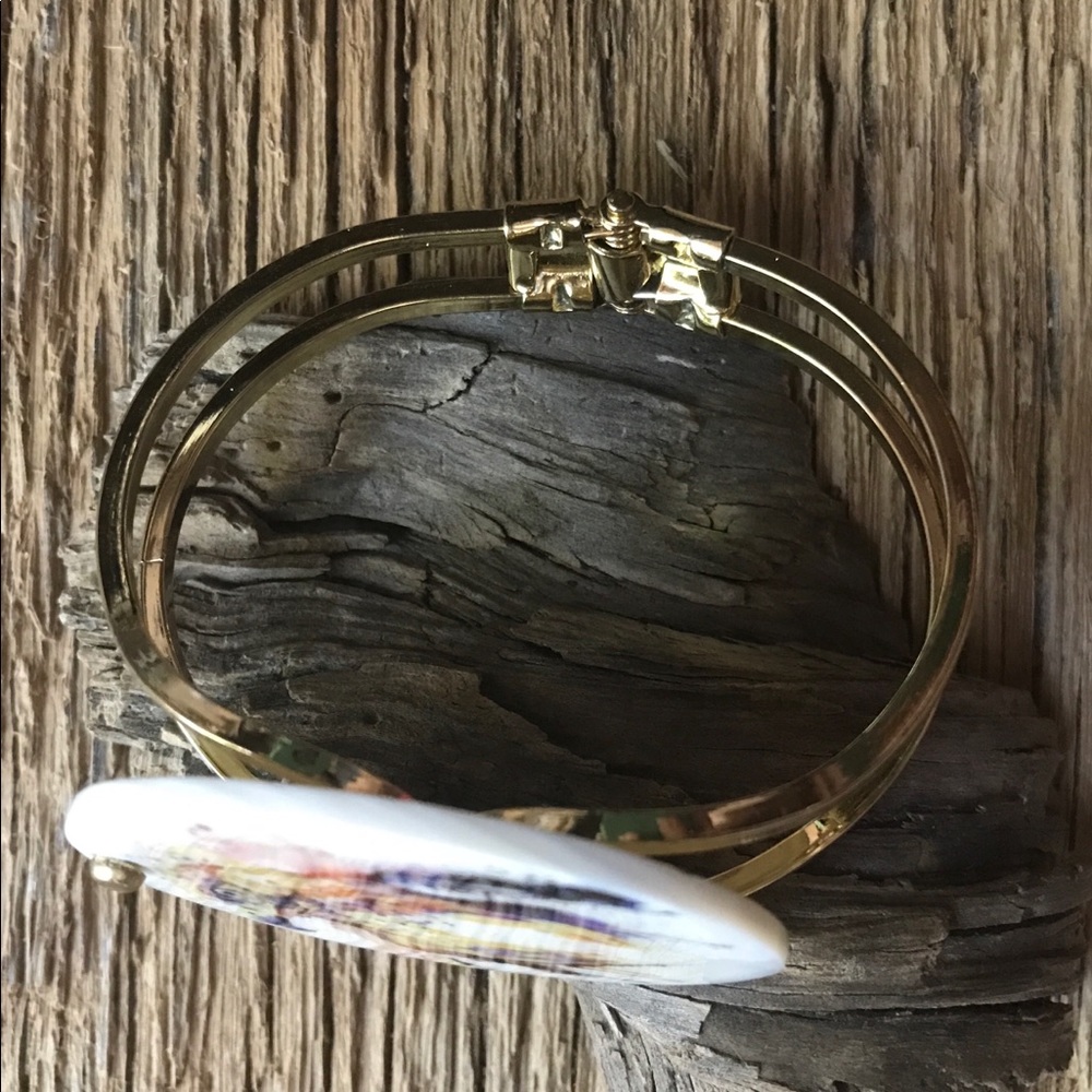 Hawk Watercolor Bracelet, Bird Watercolor Bangle View 4